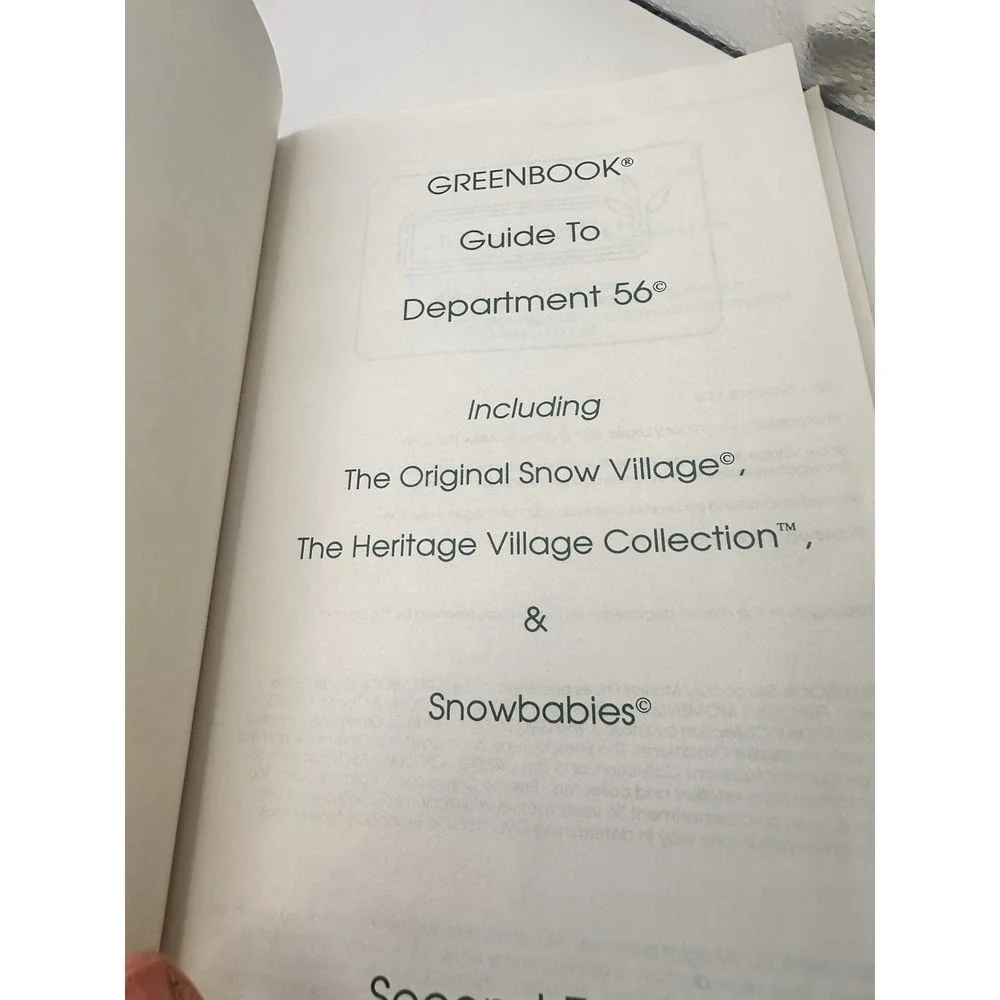 Greenbook Guide Department 56 Second Edition 1992 Heritage Snow‎ Village VTG